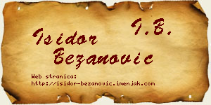 Isidor Bežanović vizit kartica